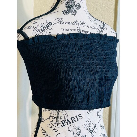 NWT Lulu's Black Stretch Tube Top XL Sexy Crop Chic Skater Boho Stretchy - Picture 2 of 8